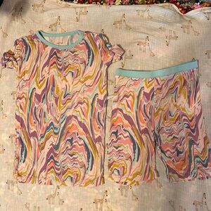 Little Sleepies Pink Marble Swirl Short Pajama Set